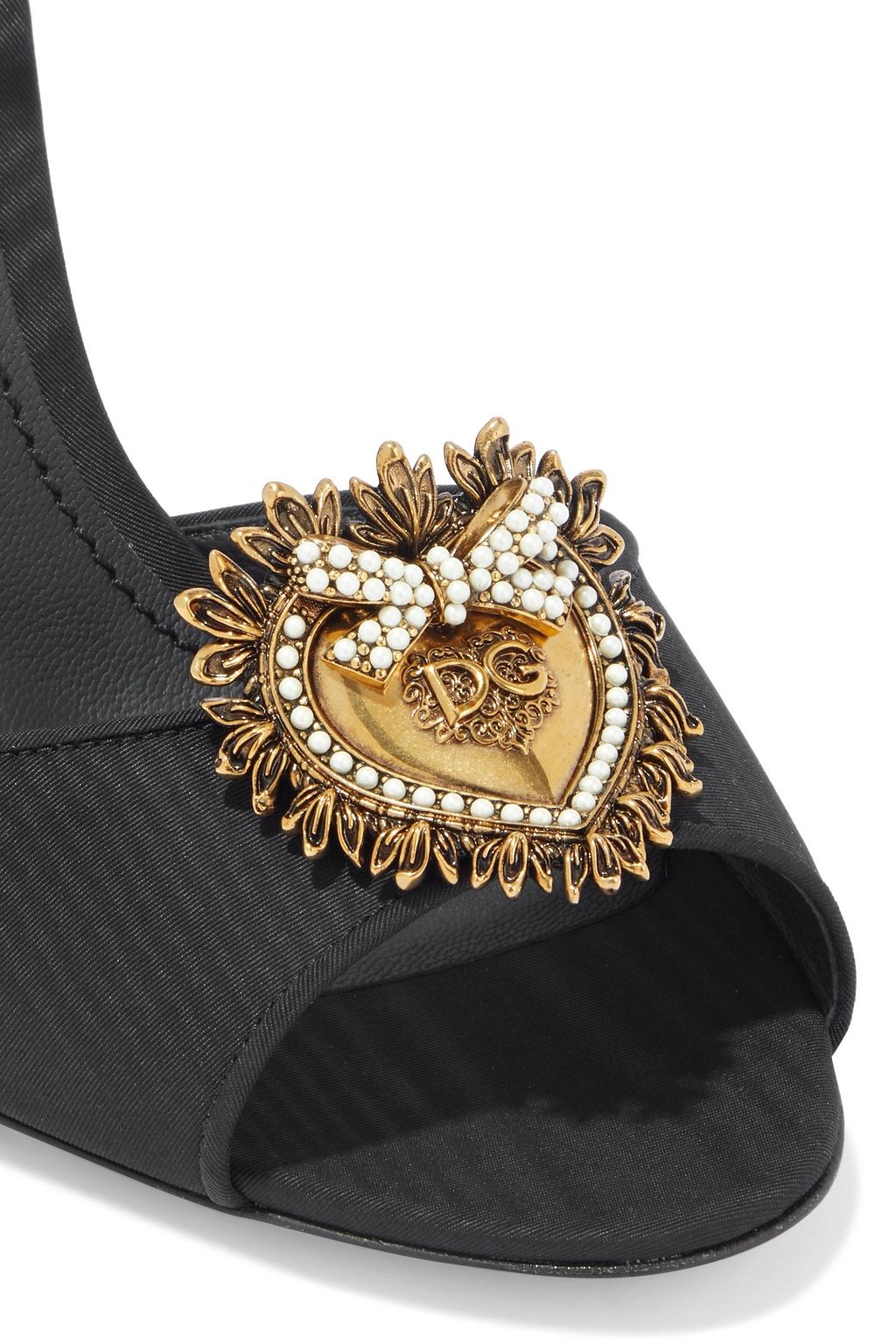 DOLCE&GABBANA Keira Devotion embellished faille sandals