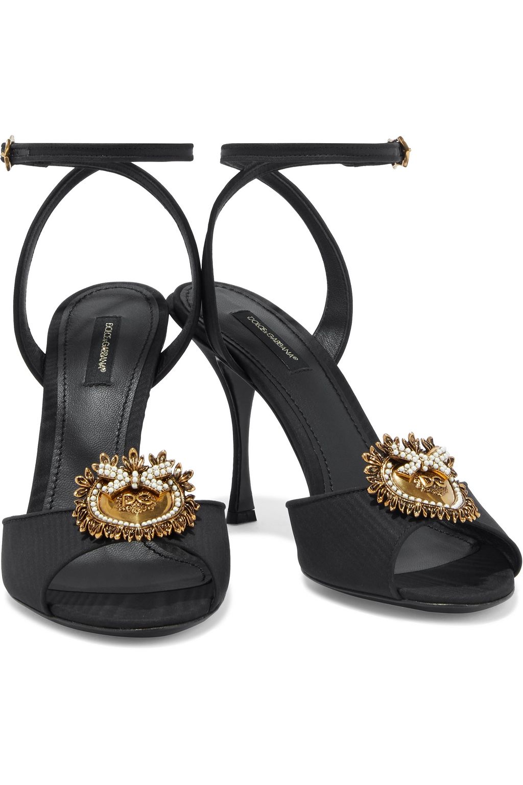 DOLCE&GABBANA Keira Devotion embellished faille sandals