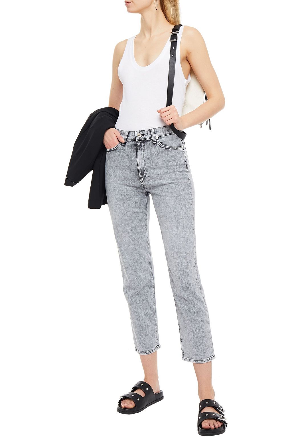 RAG & BONE Nina cropped faded high-rise slim-leg jeans