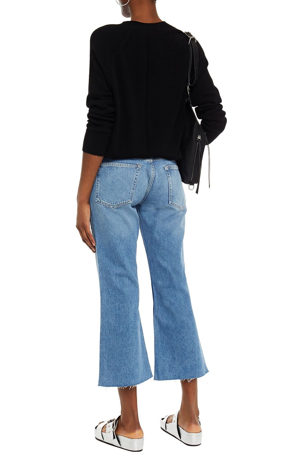 RAG & BONE Rosa distressed mid-rise kick-flare jeans