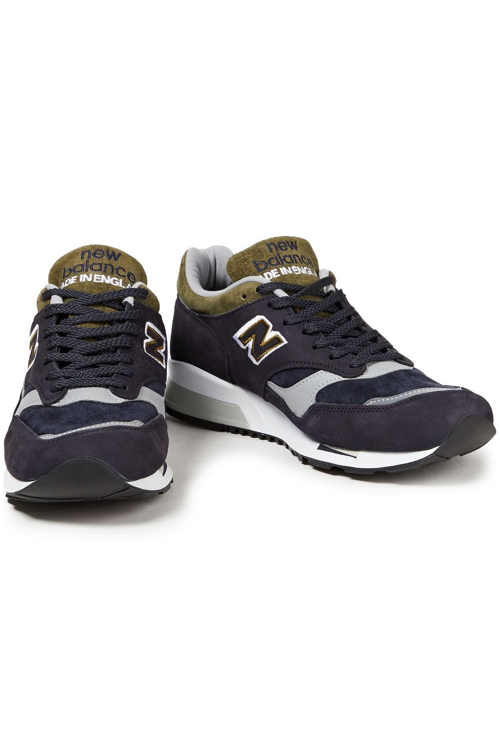 NEW BALANCE Color-block suede and leather sneakers