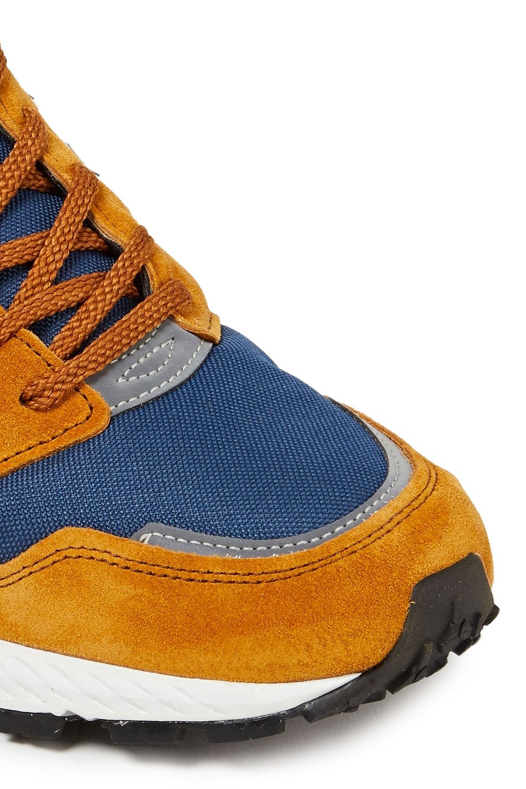 NEW BALANCE Color-block suede, leather and canvas sneakers