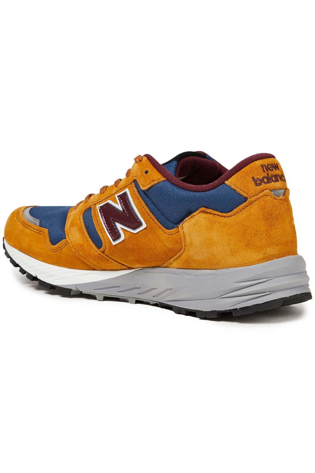NEW BALANCE Color-block suede, leather and canvas sneakers