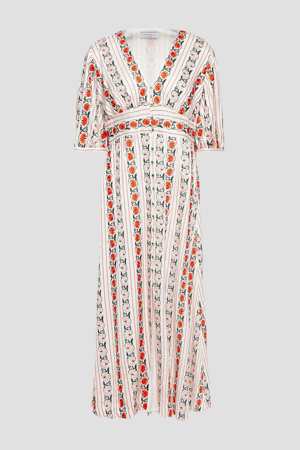 embroidered white midi dress