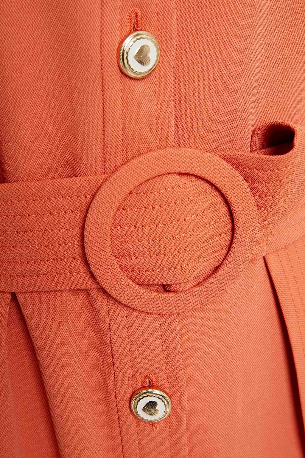 SANDRO Joody belted piqué mini shirt dress
