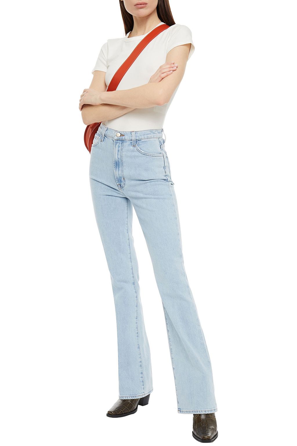 J BRAND Runway faded high-rise bootcut jeans