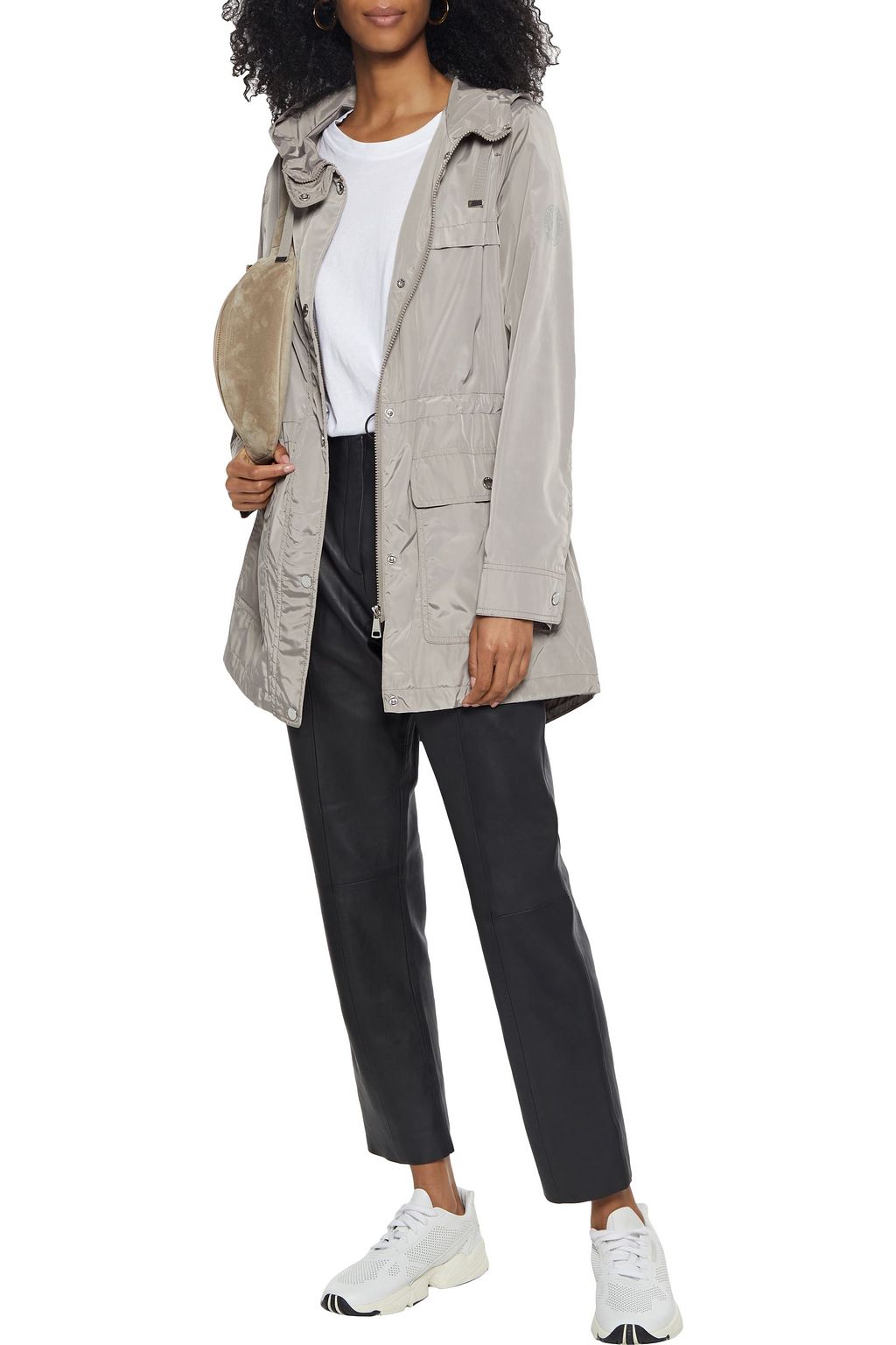 dkny hooded raincoat