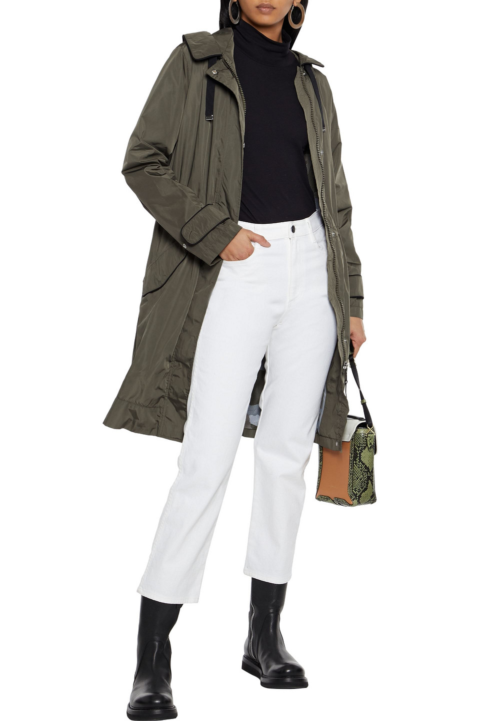 DKNY SHELL HOODED RAINCOAT,3074457345625221395