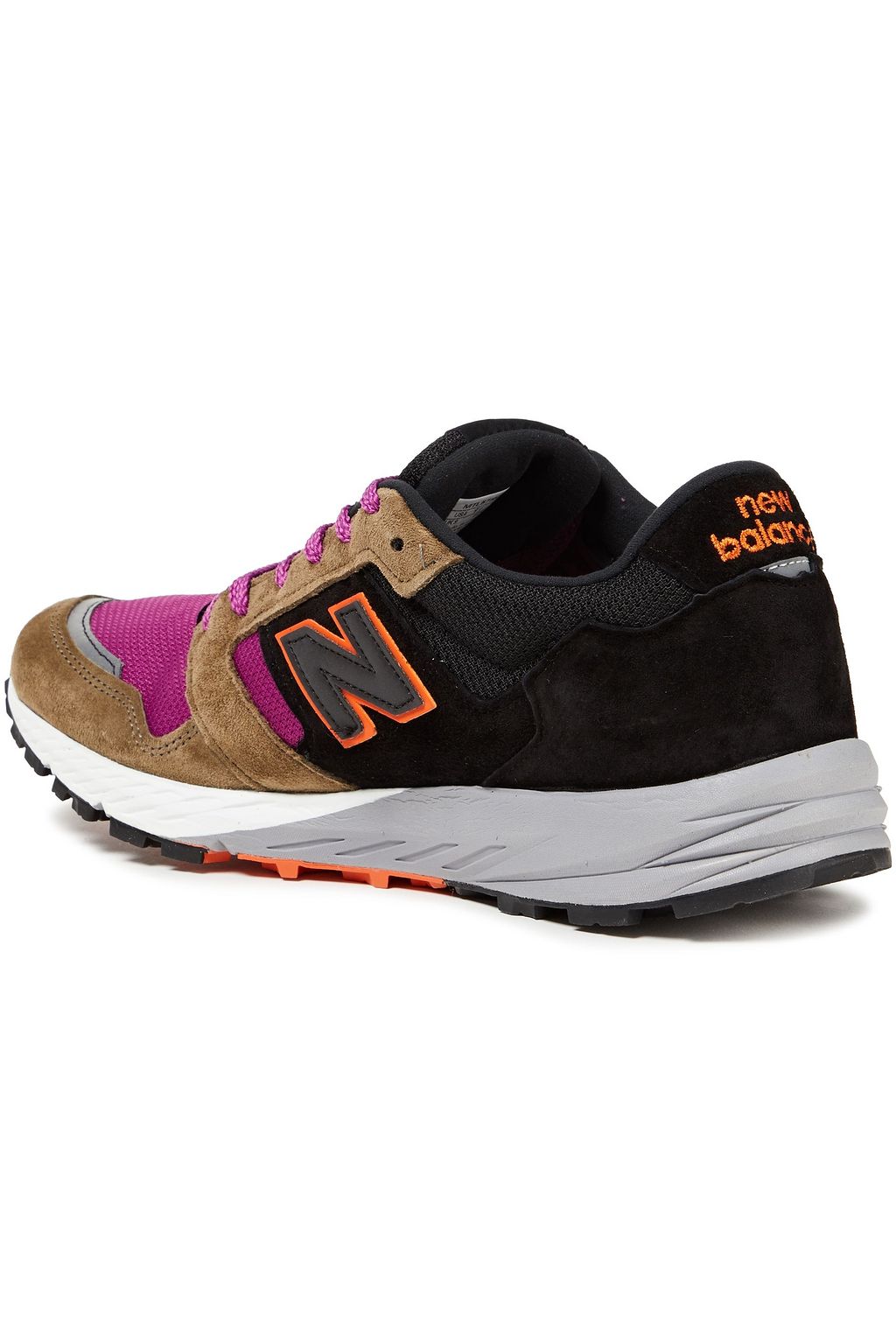 NEW BALANCE Color-block suede, leather and mesh sneakers