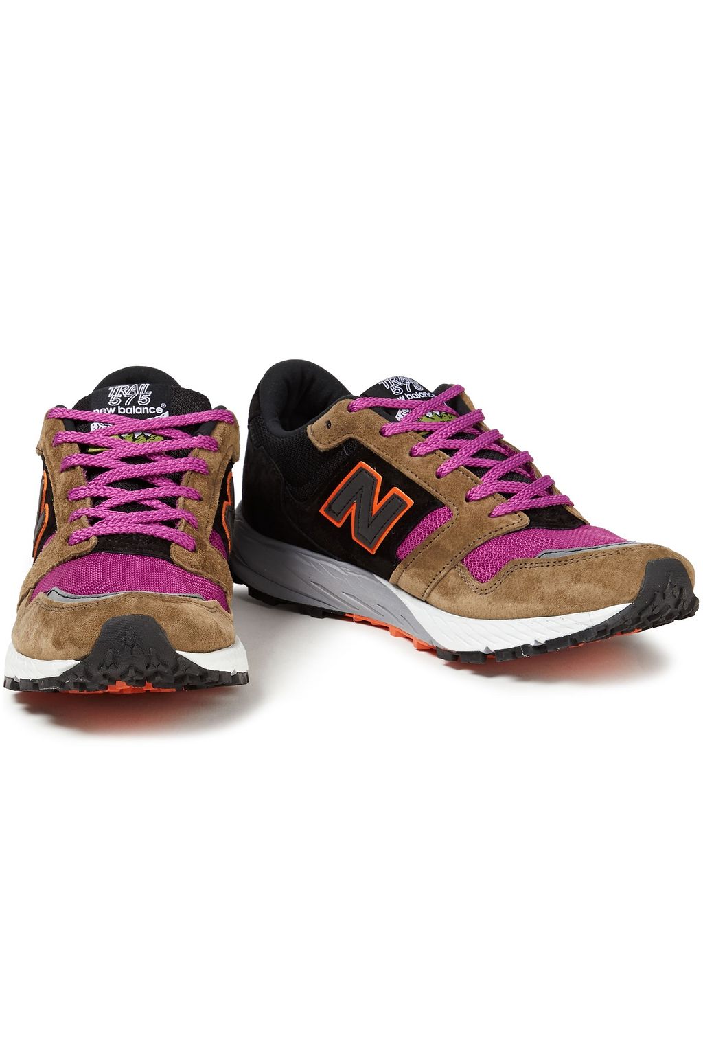 NEW BALANCE Color-block suede, leather and mesh sneakers