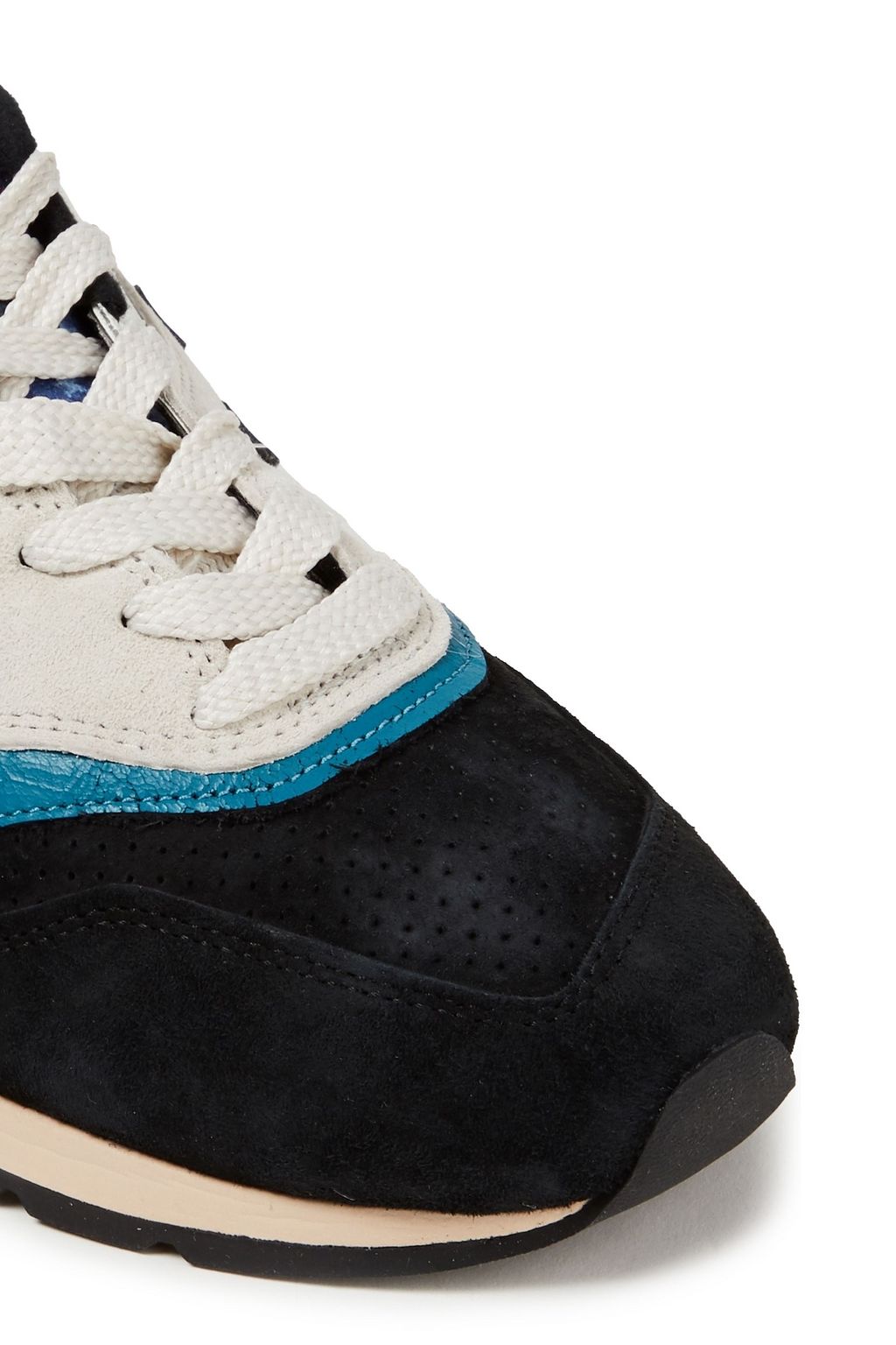 NEW BALANCE Suede, leather and embroidered canvas sneakers