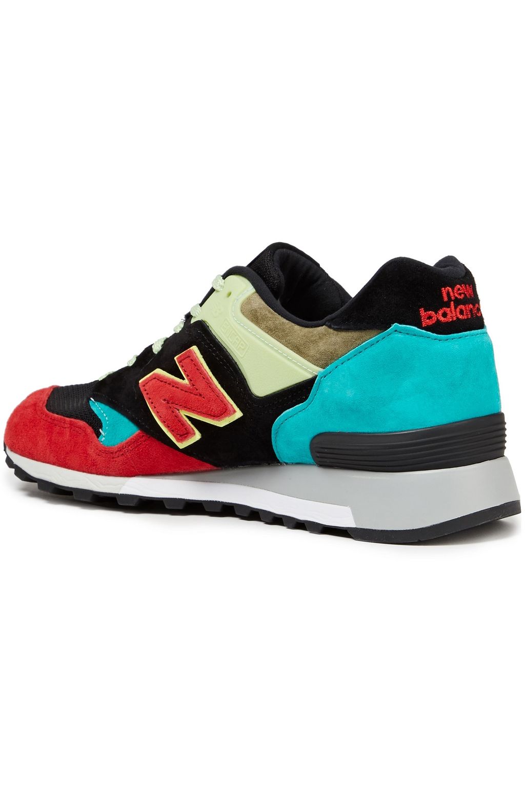 NEW BALANCE Color-block suede and mesh sneakers