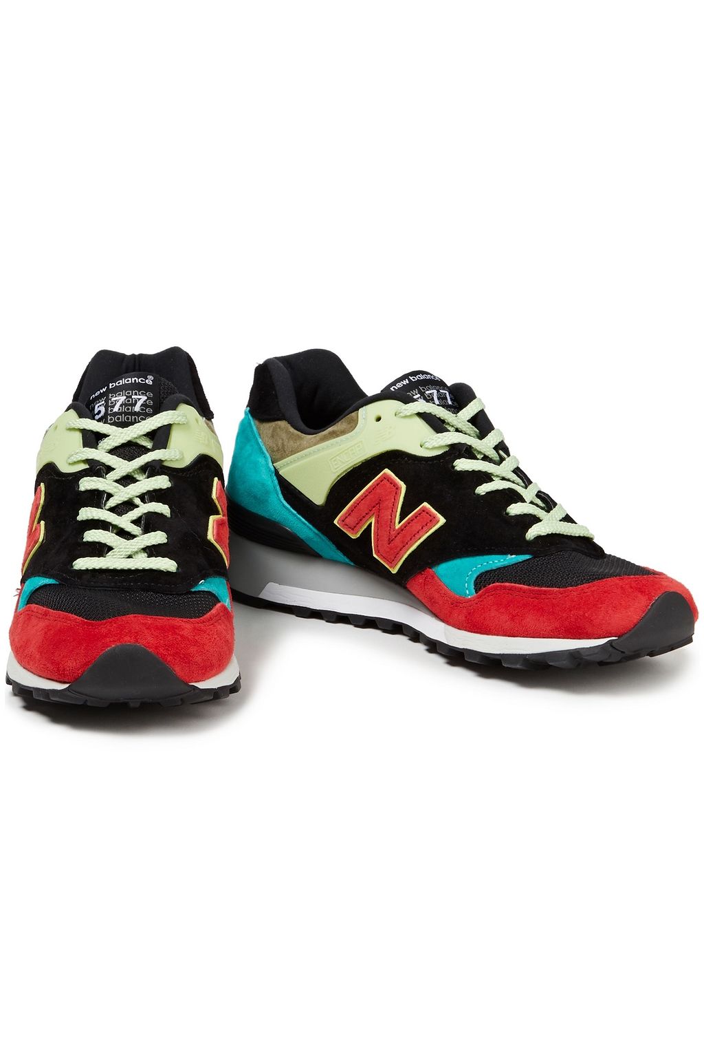 NEW BALANCE Color-block suede and mesh sneakers
