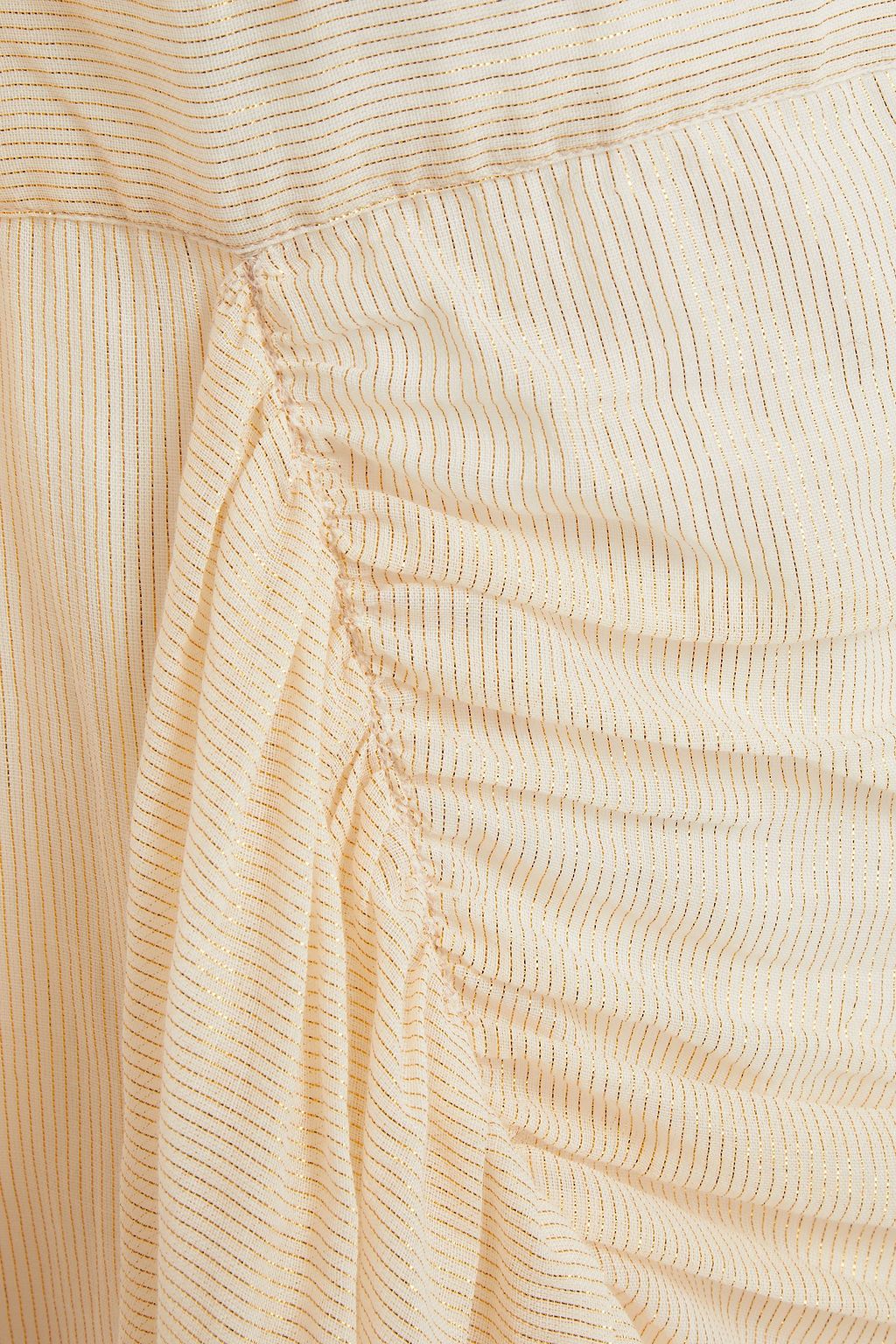RHODE Piper draped metallic striped cotton-blend gauze mini dress