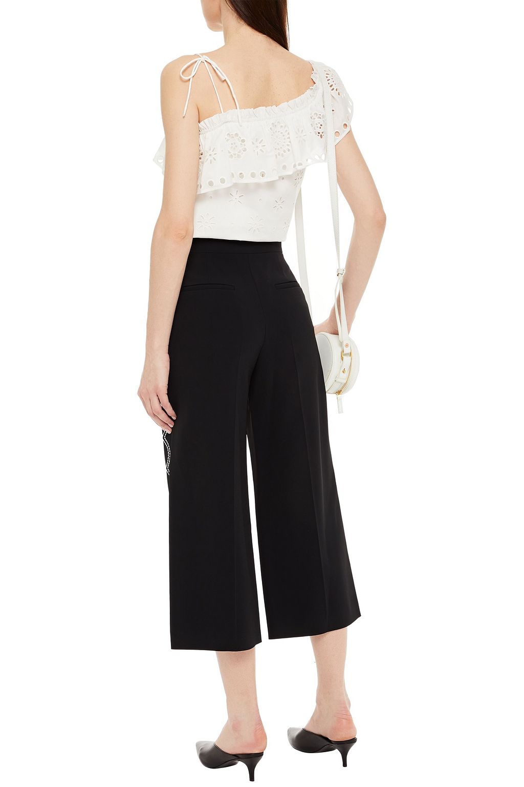 REDVALENTINO Topstitched crepe culottes