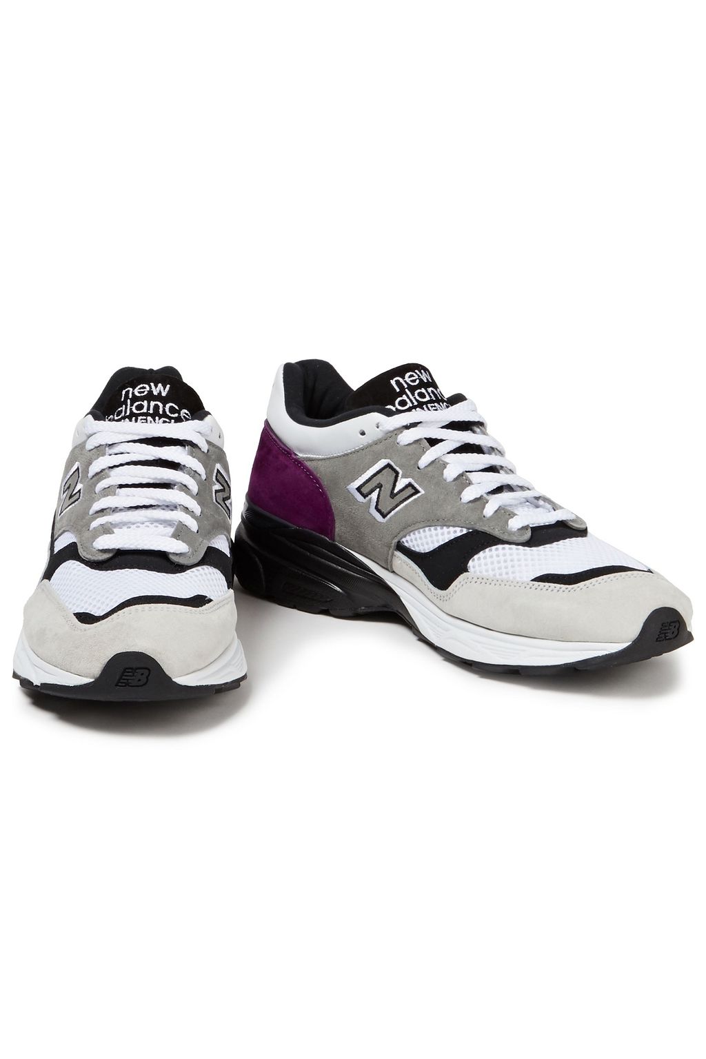 NEW BALANCE Color-block suede and mesh sneakers