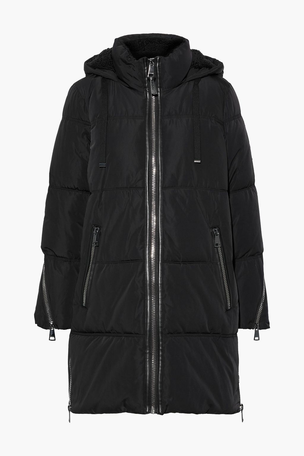 dkny quilted shell down hooded coat