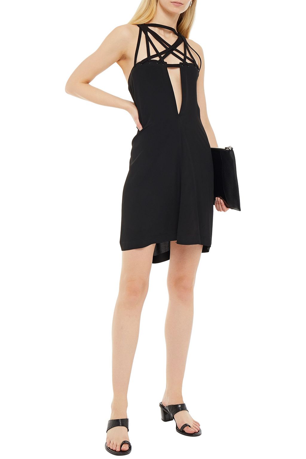 RICK OWENS Megalace crepe mini dress