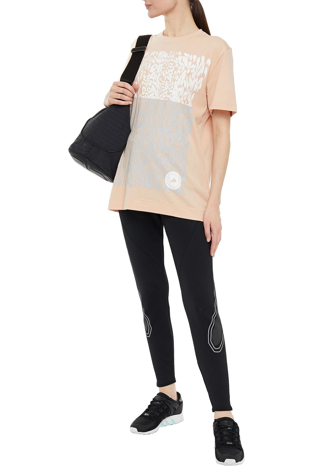 ADIDAS BY STELLA MCCARTNEY TruePace printed two-tone stretch leggings