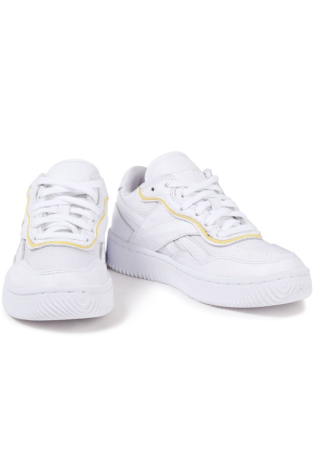 REEBOK X VICTORIA BECKHAM Dual Court II mesh and pebbled-leather sneakers