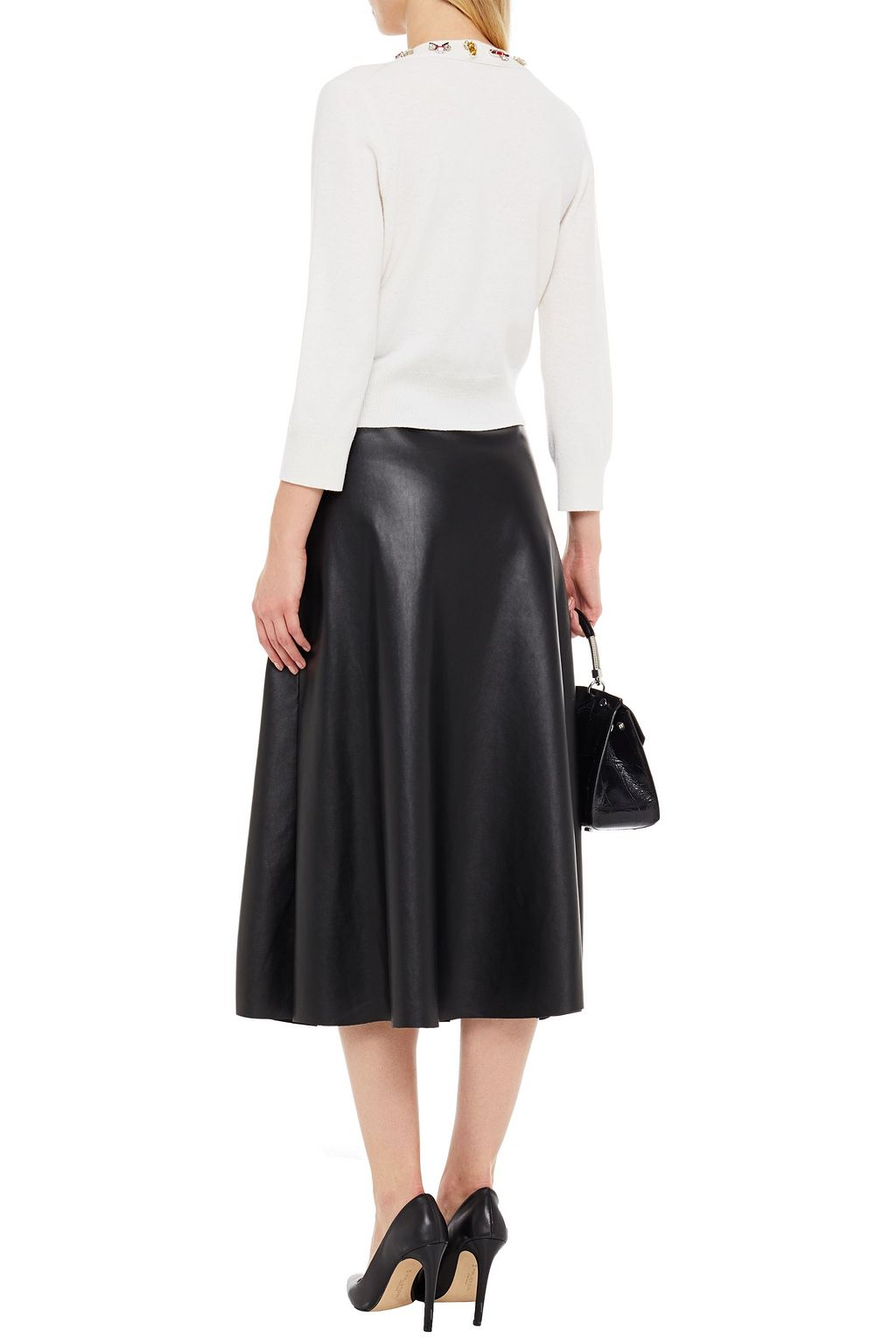 MCQUEEN Cutout crystal-embellished wool cardigan