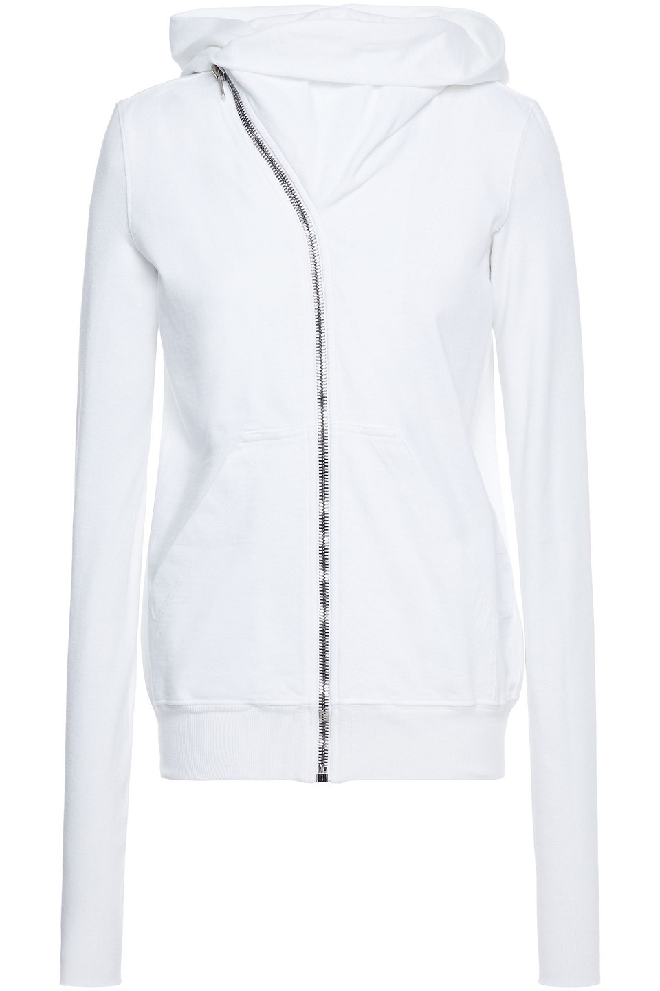 Rick Owens French Cotton-terry Hooded Jacket In White