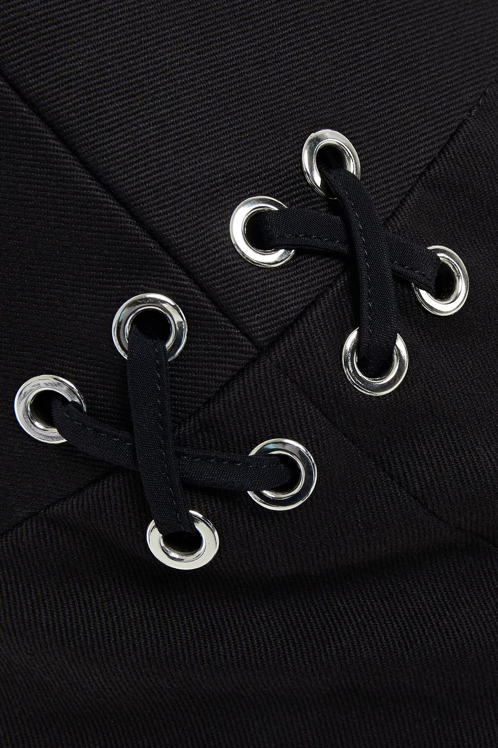MCQUEEN Lace-up cotton-blend gabardine slim-leg pants