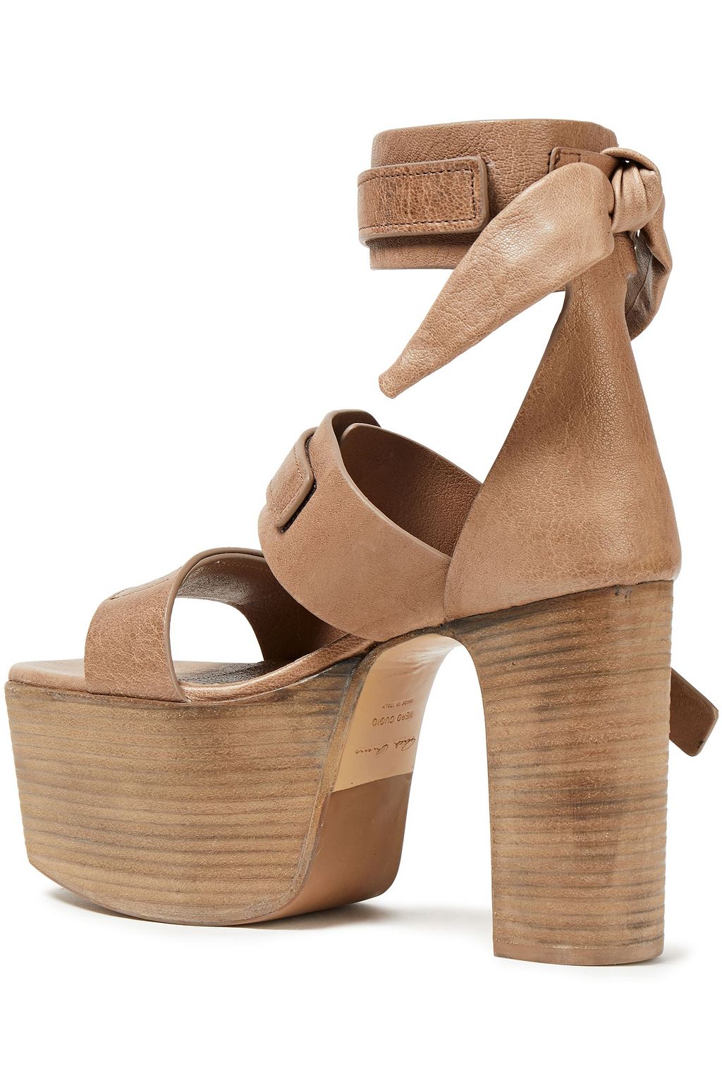RICK OWENS Buckled knotted leather platform sandals