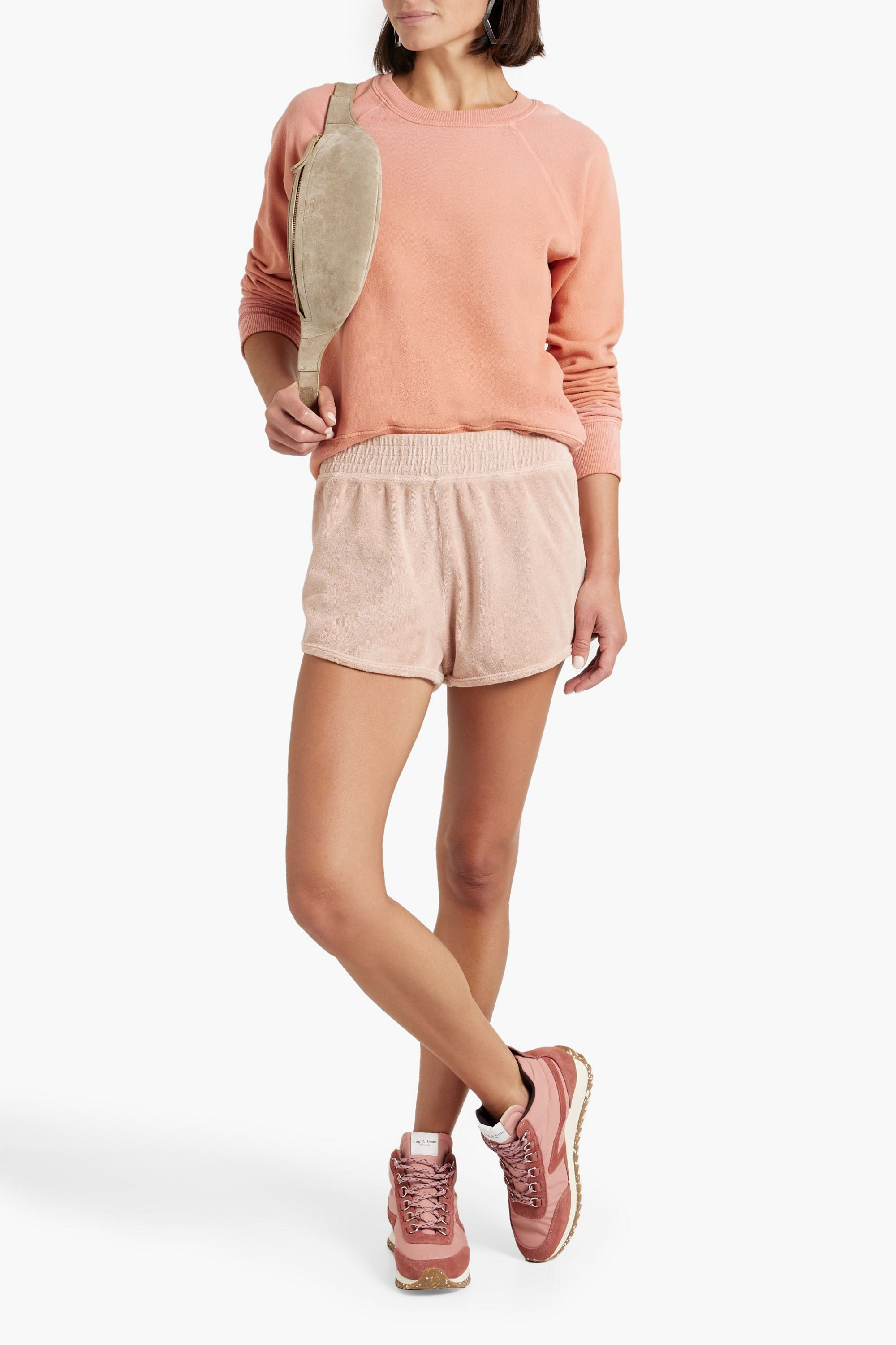 THE GREAT. Cotton-terry shorts