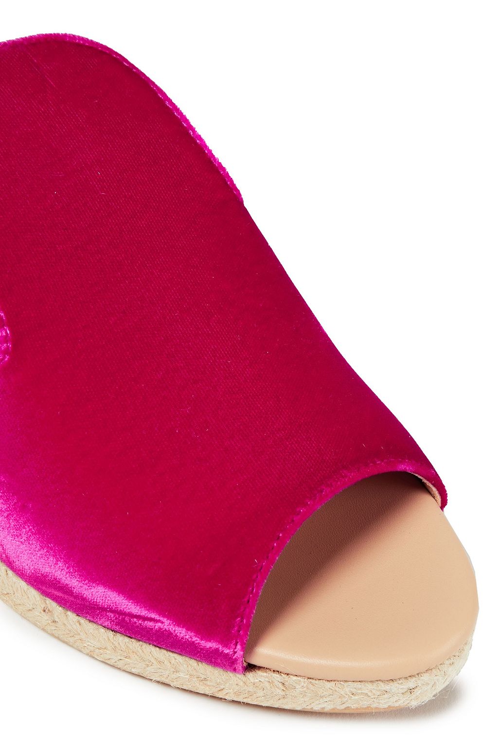 MANEBÍ Hamptons velvet wedge mules