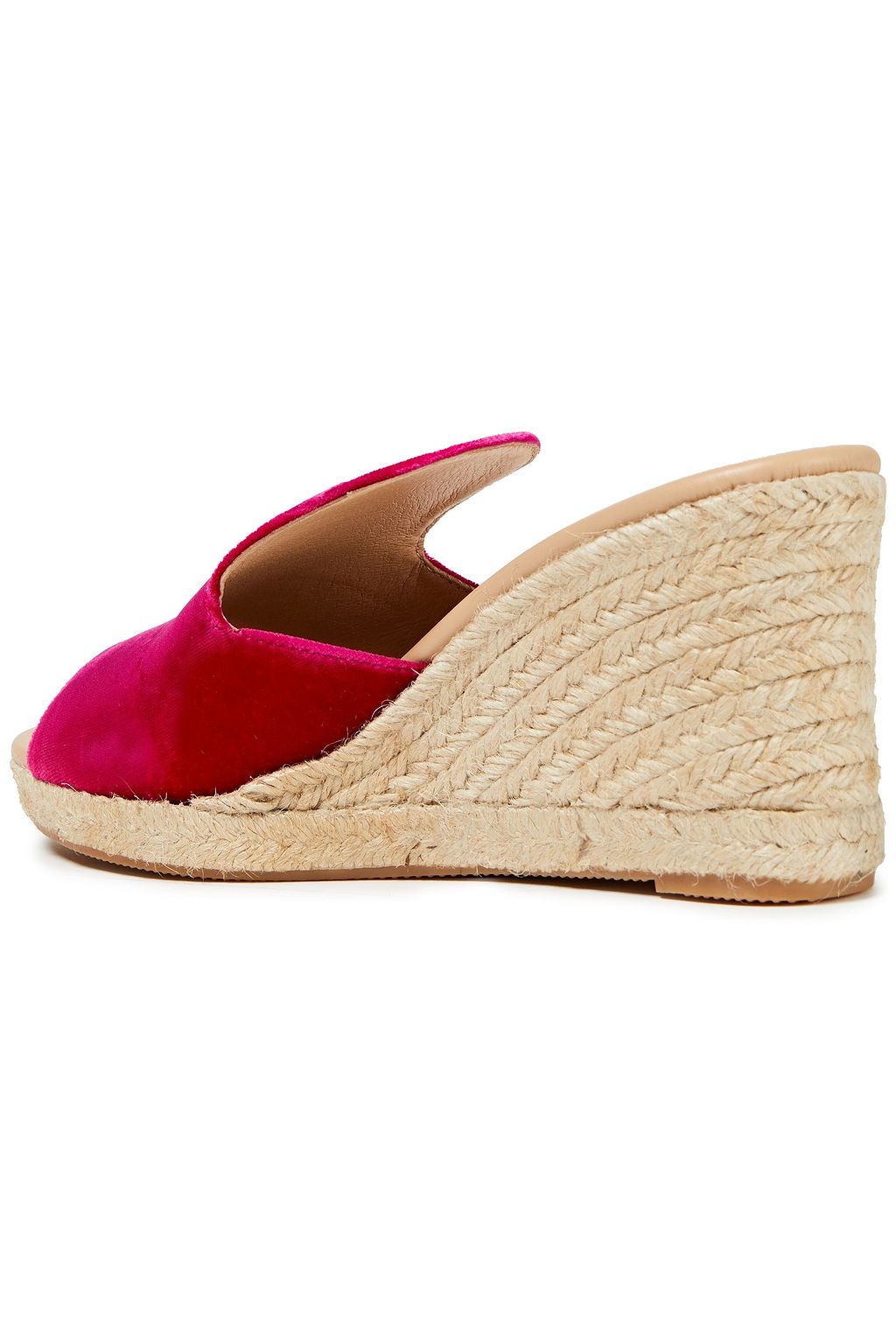 MANEBÍ Hamptons velvet wedge mules