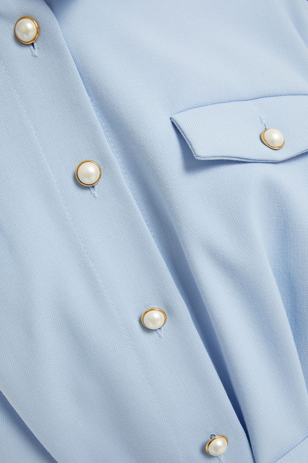SANDRO Estel belted canvas mini shirt dress