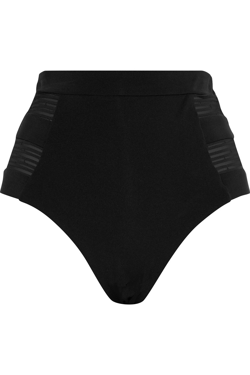 Jets Australia By Jessika Allen Woman Parallels Mesh-trimmed High-rise Bikini Briefs Black Size 16