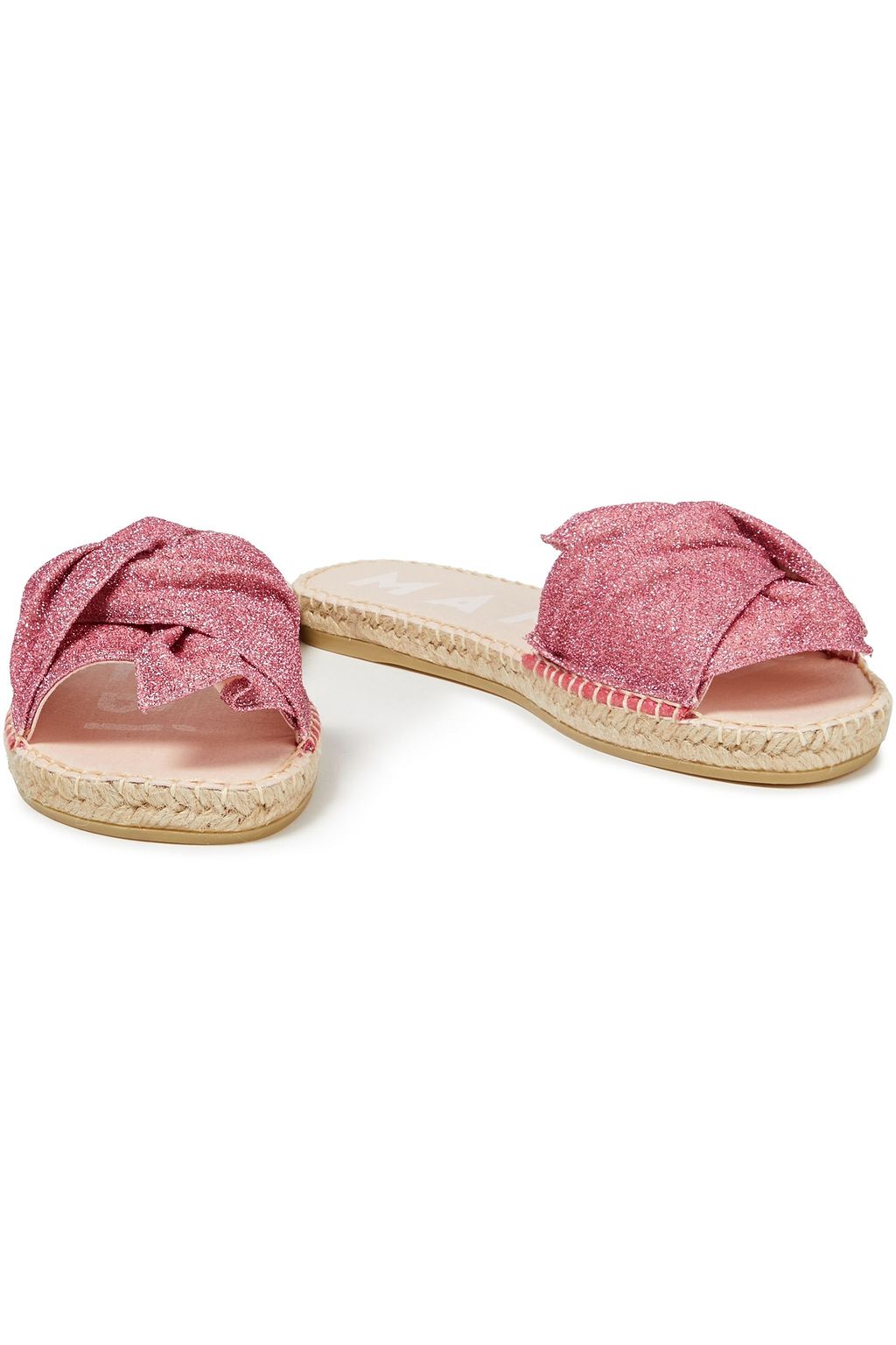 MANEBÍ Hamptons knotted Lurex slides