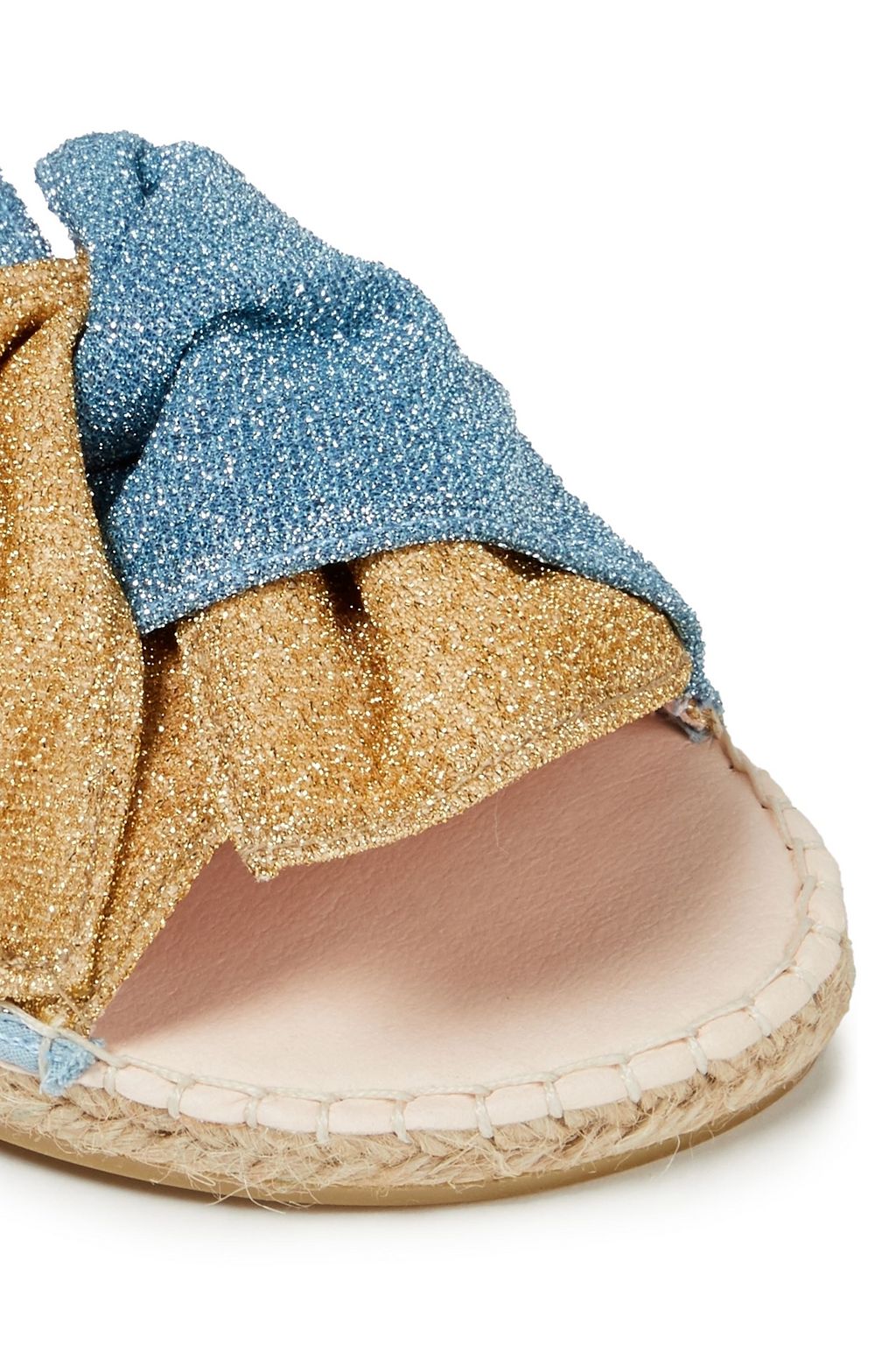 MANEBÍ Hamptons knotted two-tone Lurex slides