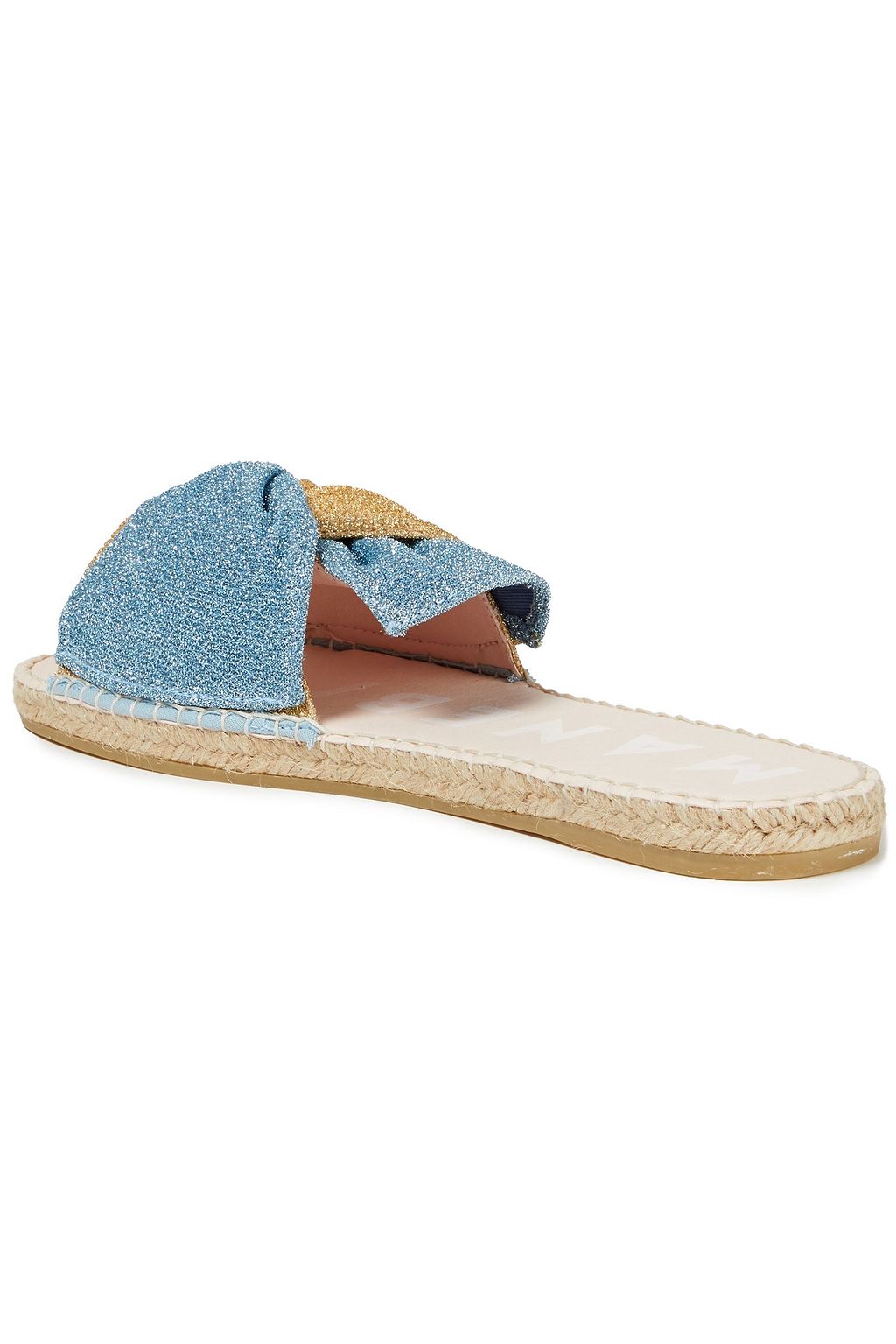 MANEBÍ Hamptons knotted two-tone Lurex slides