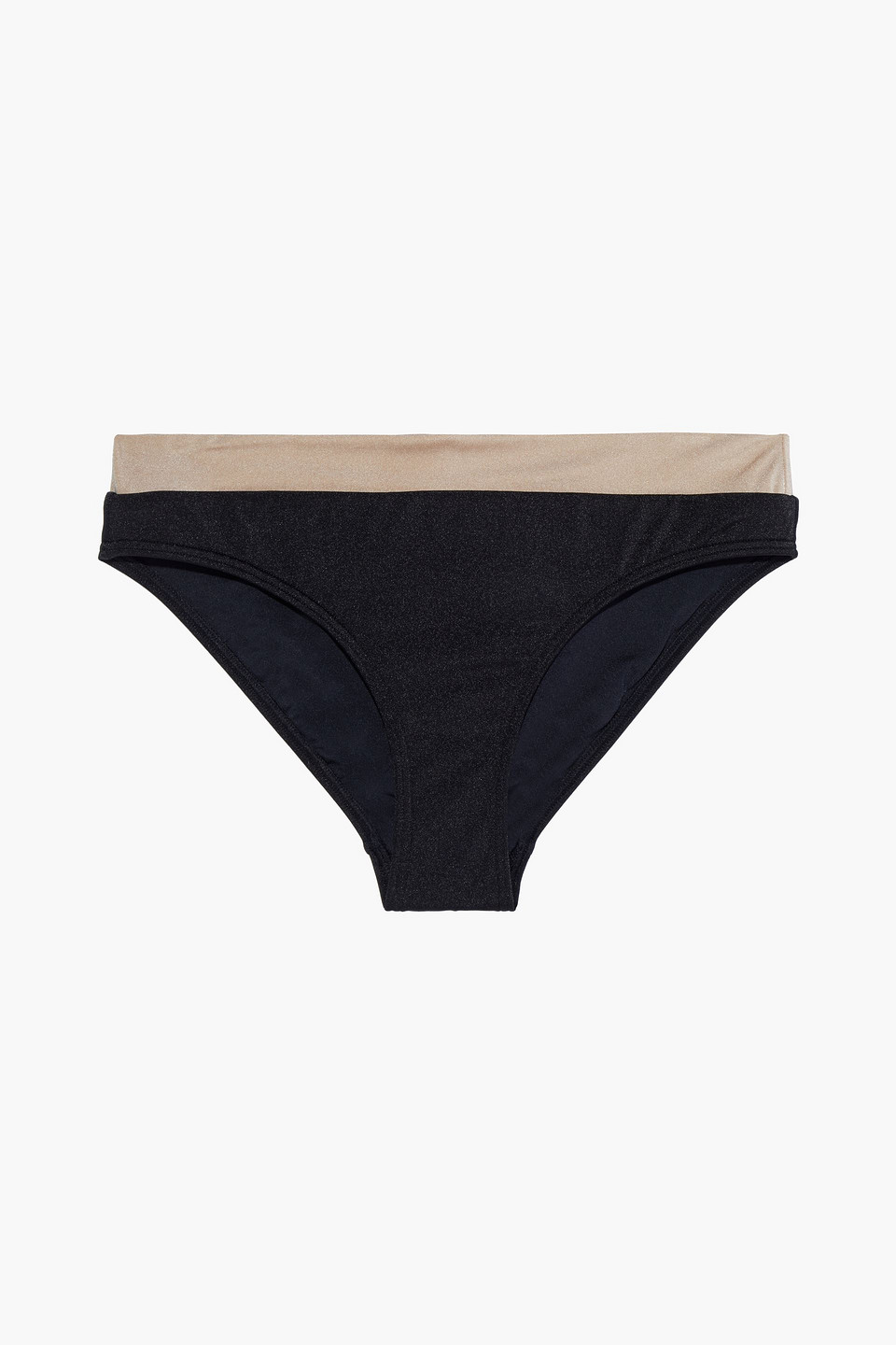 Jets Australia By Jessika Allen Woman Synergy Metallic-trimmed Mid-rise Bikini Briefs Black Size 12