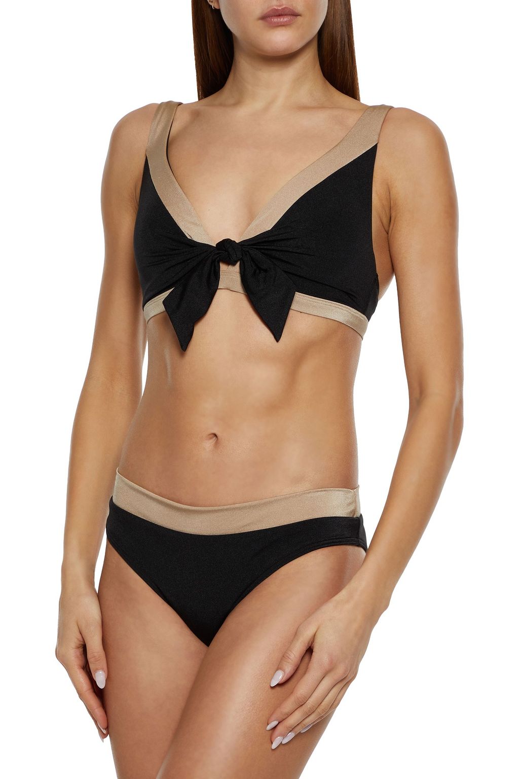 JETS AUSTRALIA BY JESSIKA ALLEN Synergy metallic-trimmed mid-rise bikini briefs