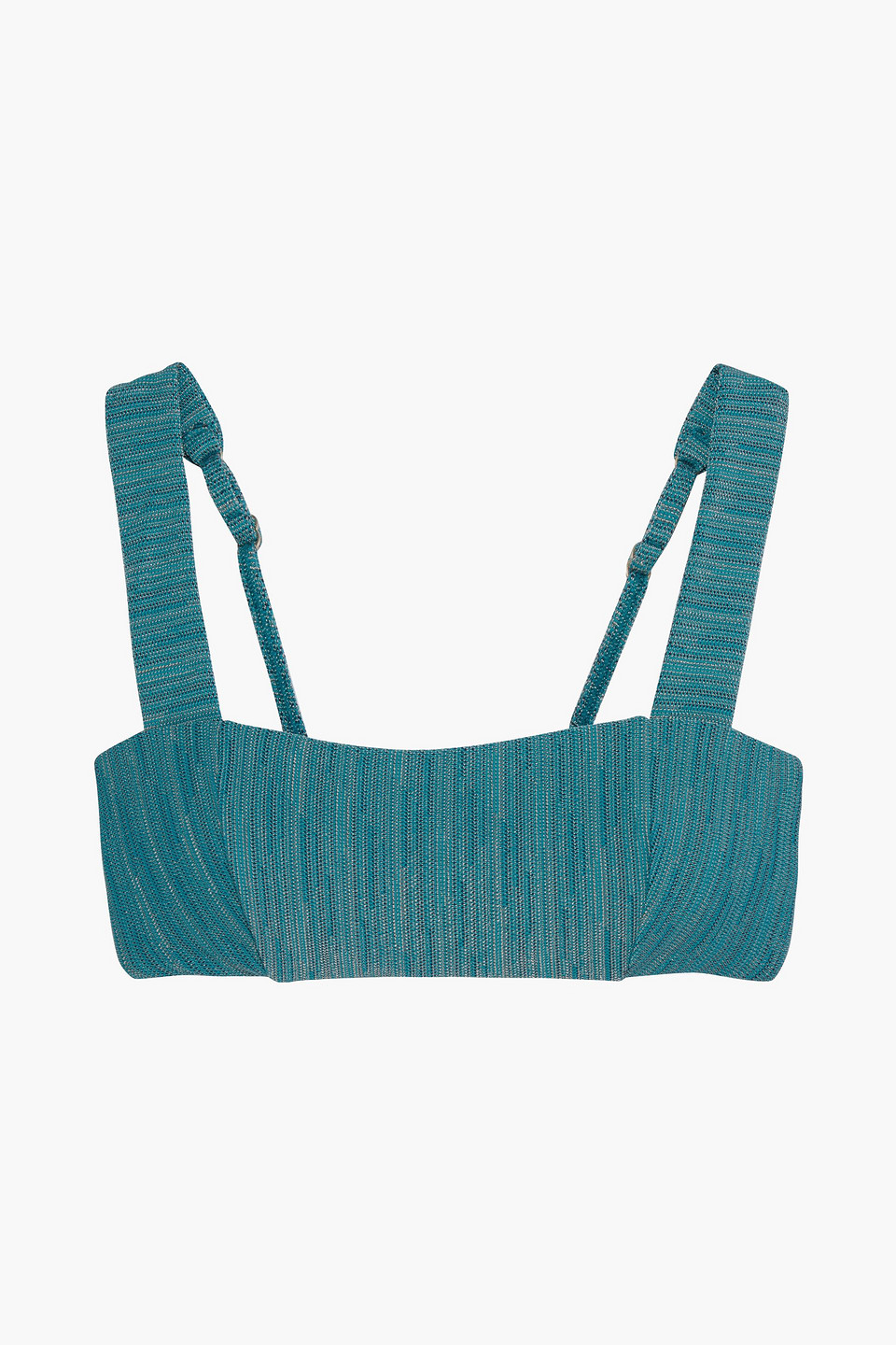 Jets Australia By Jessika Allen Woman Radiance Crochet-knit Bikini Top Teal Size 14