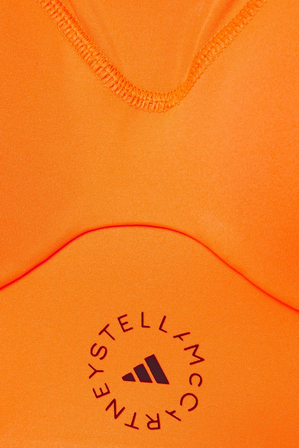 ADIDAS BY STELLA MCCARTNEY TruePace reflective-trimmed logo-print stretch sports bra