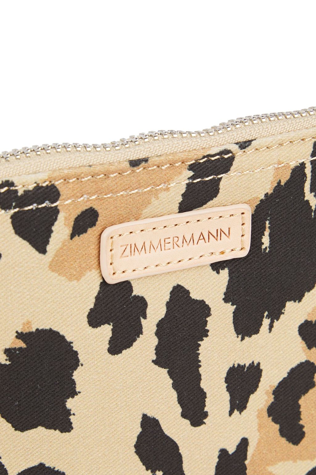 ZIMMERMANN Leopard-print cotton-canvas pouch