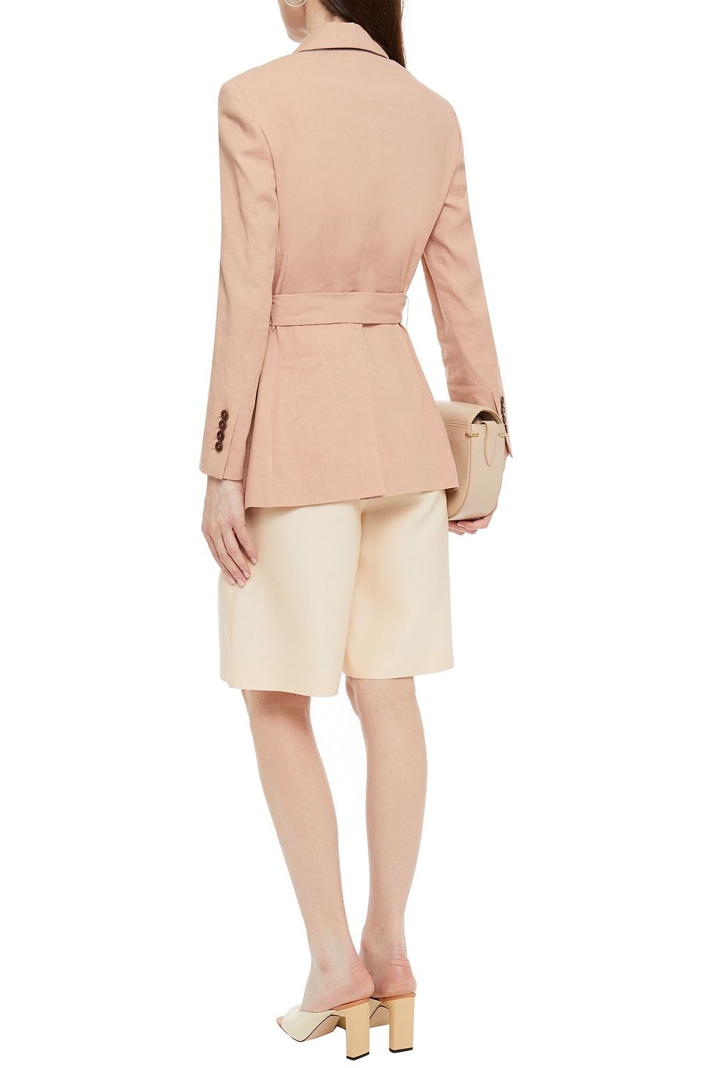 BRUNELLO CUCINELLI Double-breasted linen-blend twill blazer