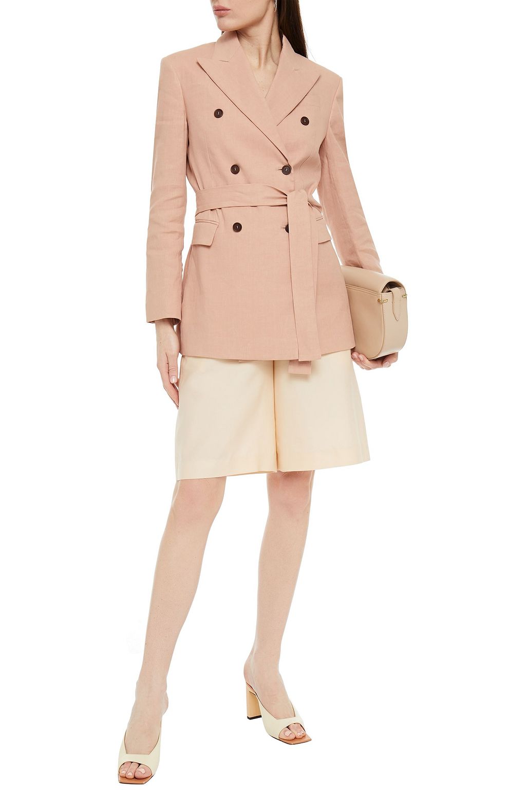 BRUNELLO CUCINELLI Double-breasted linen-blend twill blazer