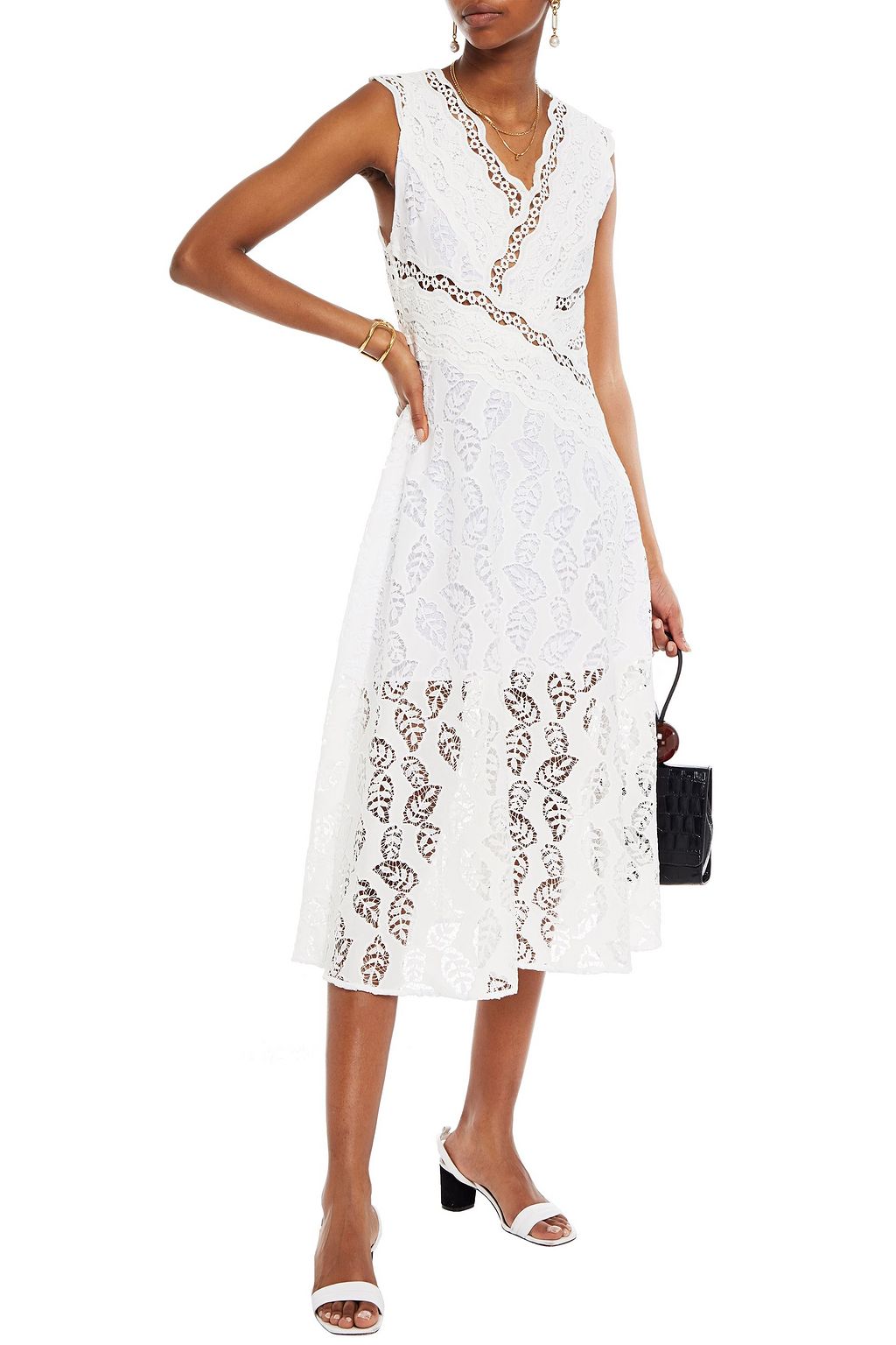 SANDRO Zalan guipure lace midi dress