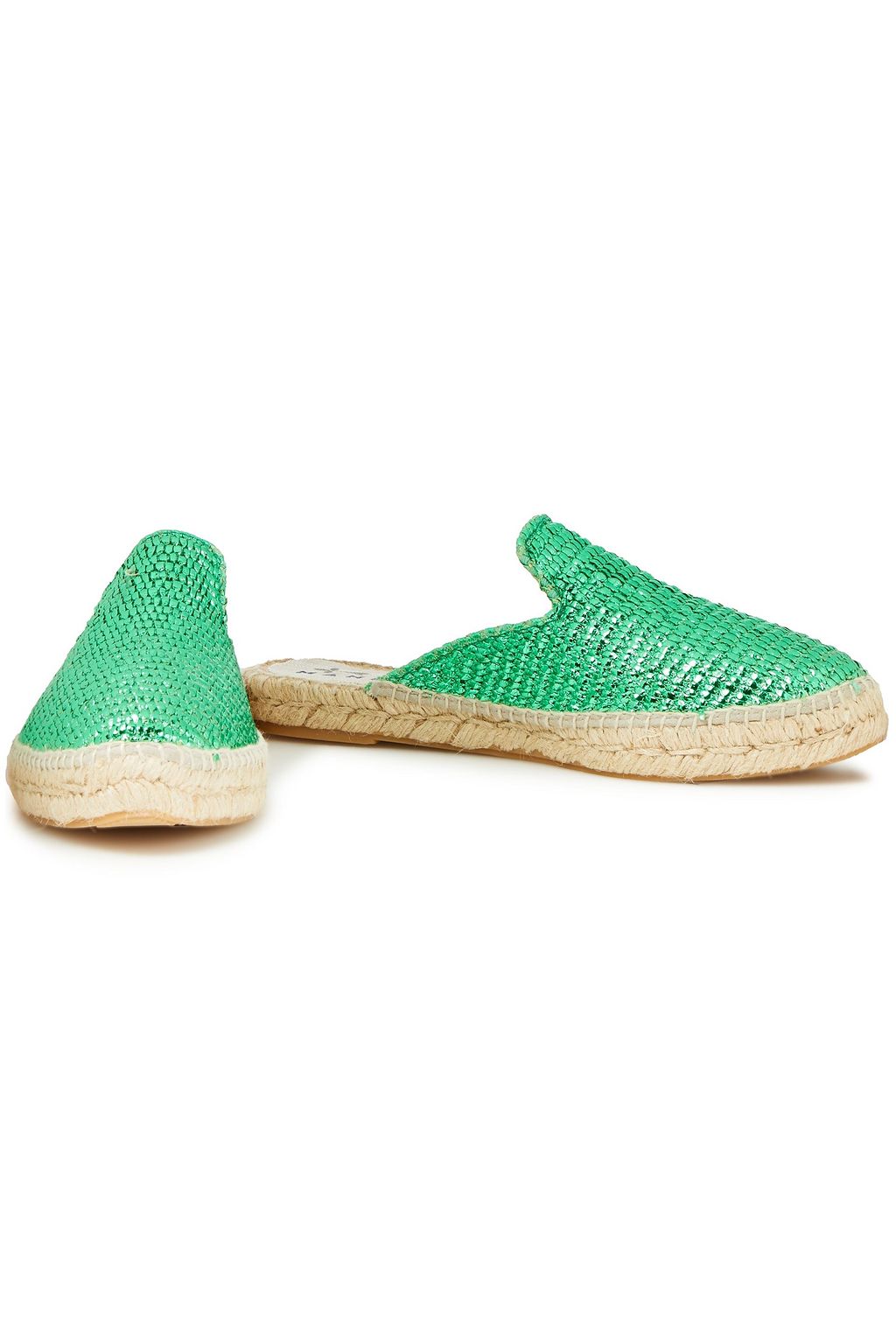 MANEBÍ Yucatan metallic raffia espadrille mules