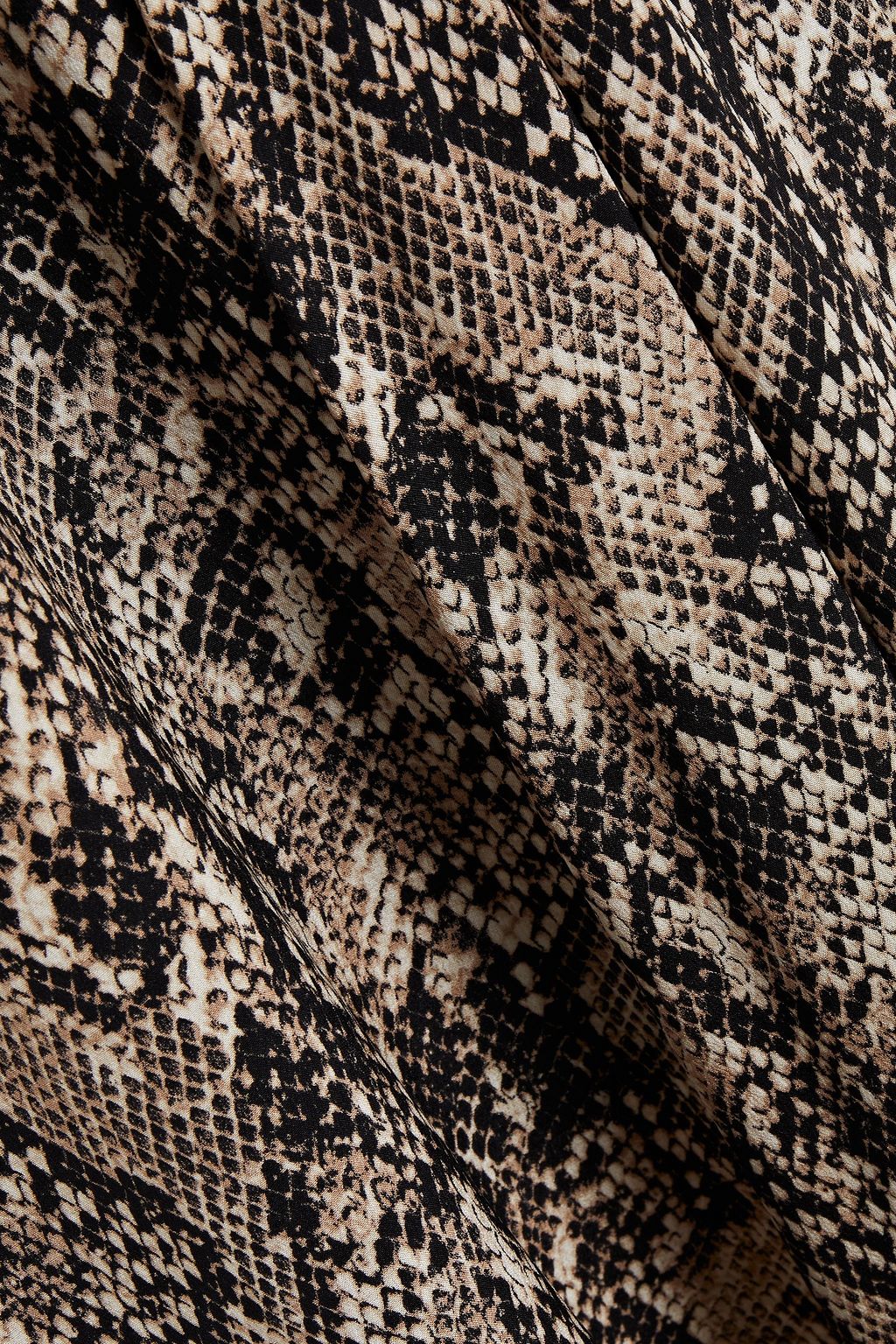 VERONICA BEARD Ramos pleated snake-print silk crepe de chine midi skirt