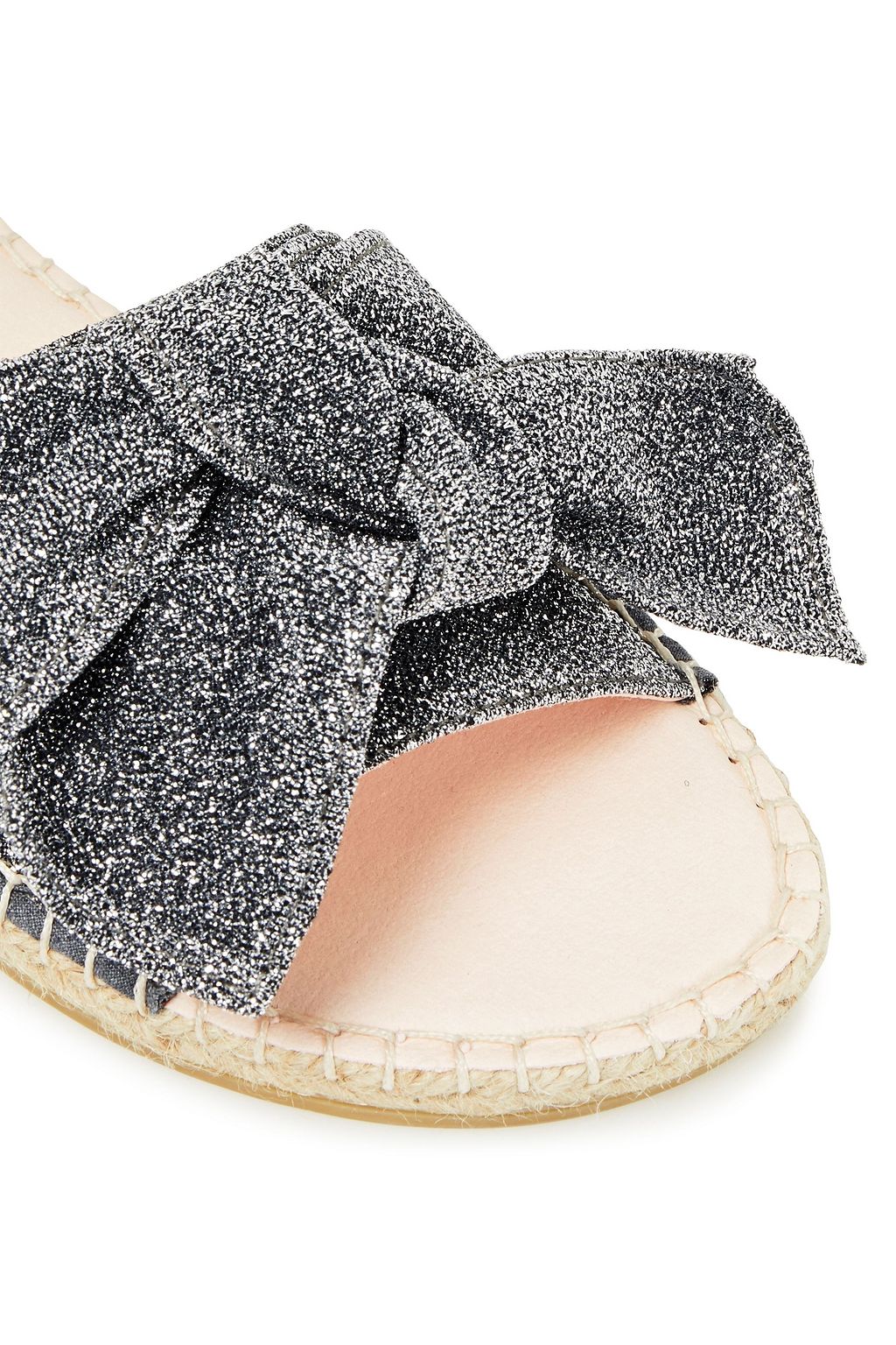 MANEBÍ Hamptons bow-embellished Lurex espadrille slides