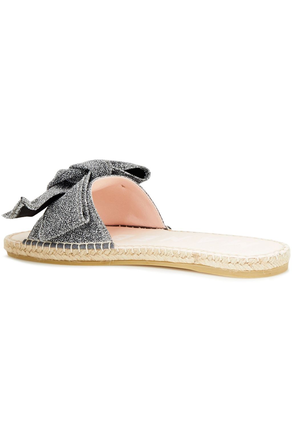MANEBÍ Hamptons bow-embellished Lurex espadrille slides