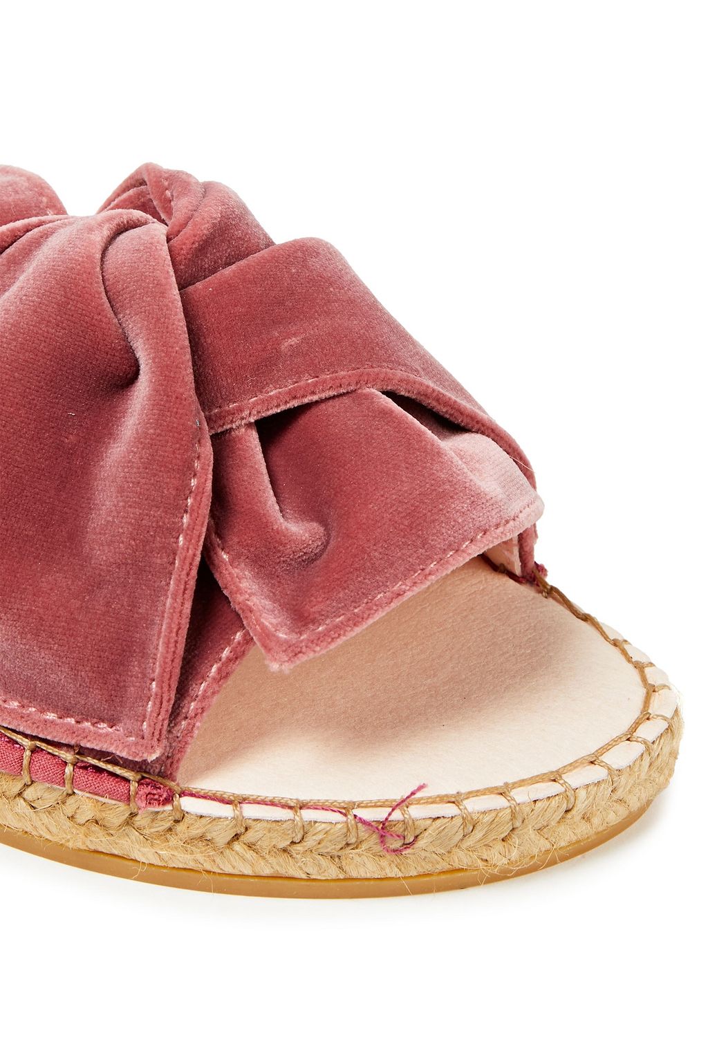 MANEBÍ Hamptons bow-embellished velvet espadrille slides
