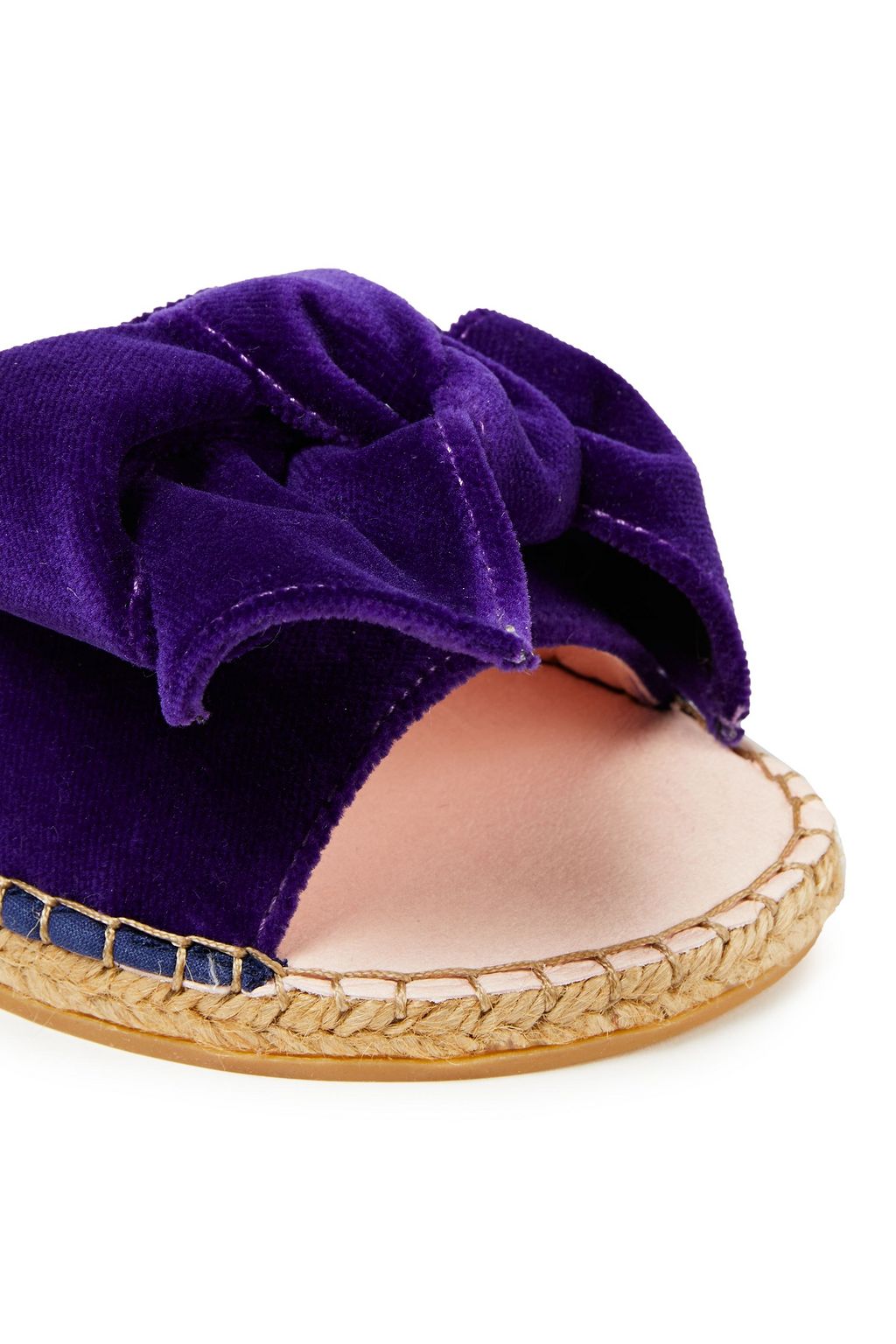 MANEBÍ Monaco bow-embellished velvet espadrille slides